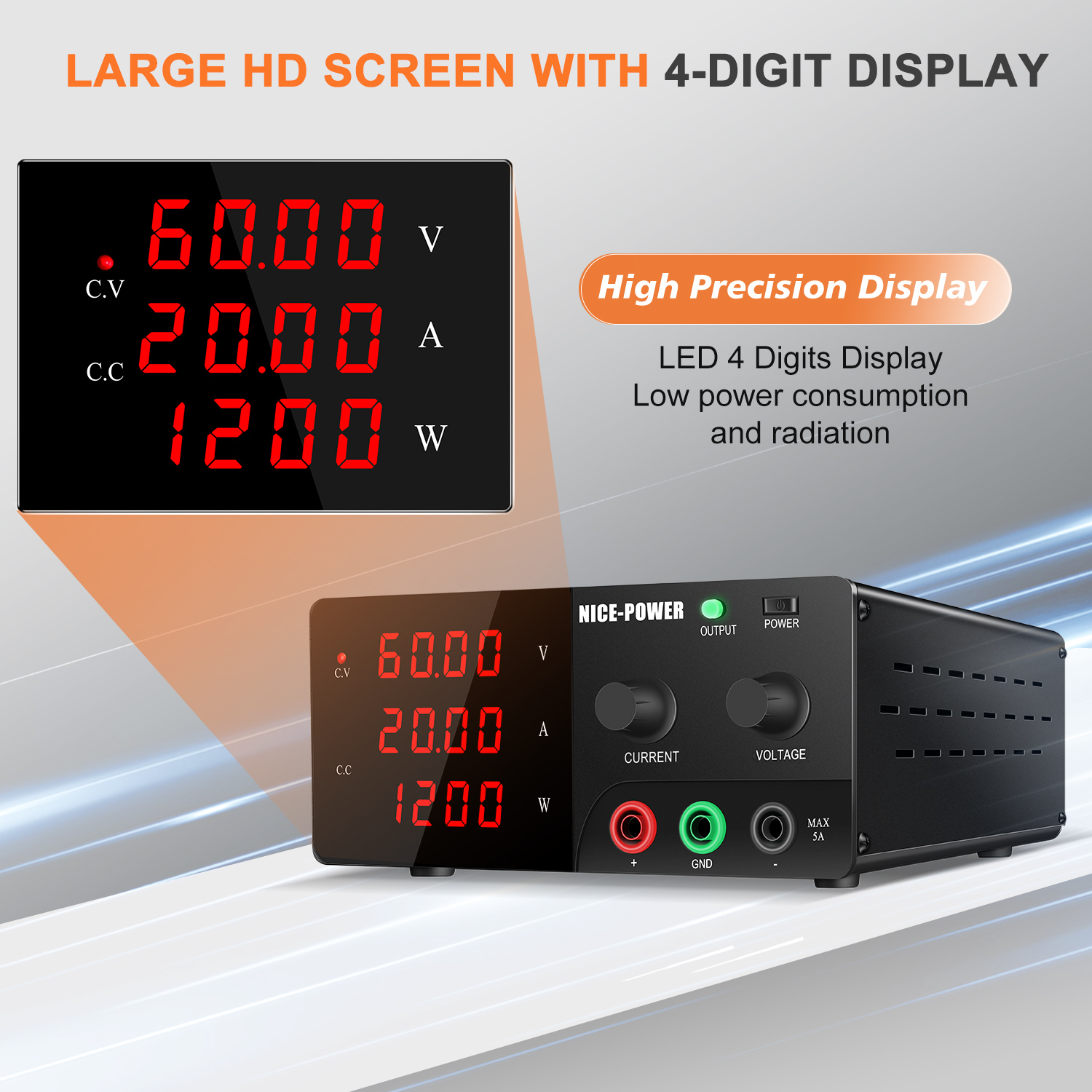 NICE-POWER 60V 20A High Power  - High Power 60V 20A Bench Power Supply 评论和价格